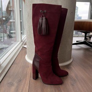 EUC Aquatalia Burgundy Oxblood Leather Boots